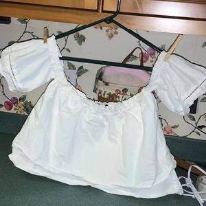 White cotton crop top